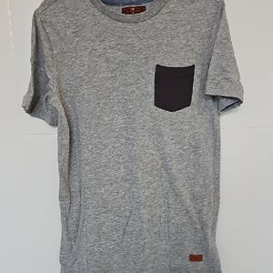 7 for all Mankind Gray T-Shirt with Black Pocket Boys M